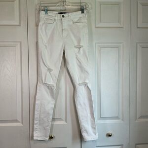 🌹 Hollister High Rise Super Skinny White Distressed Denim Jeans - 1S / 25
